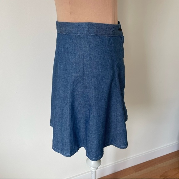 Rag & Bone/Jean Suki Rinse Blue Denim A-line Reversible Mini Skirt EUC Size 26 - Picture 6 of 12